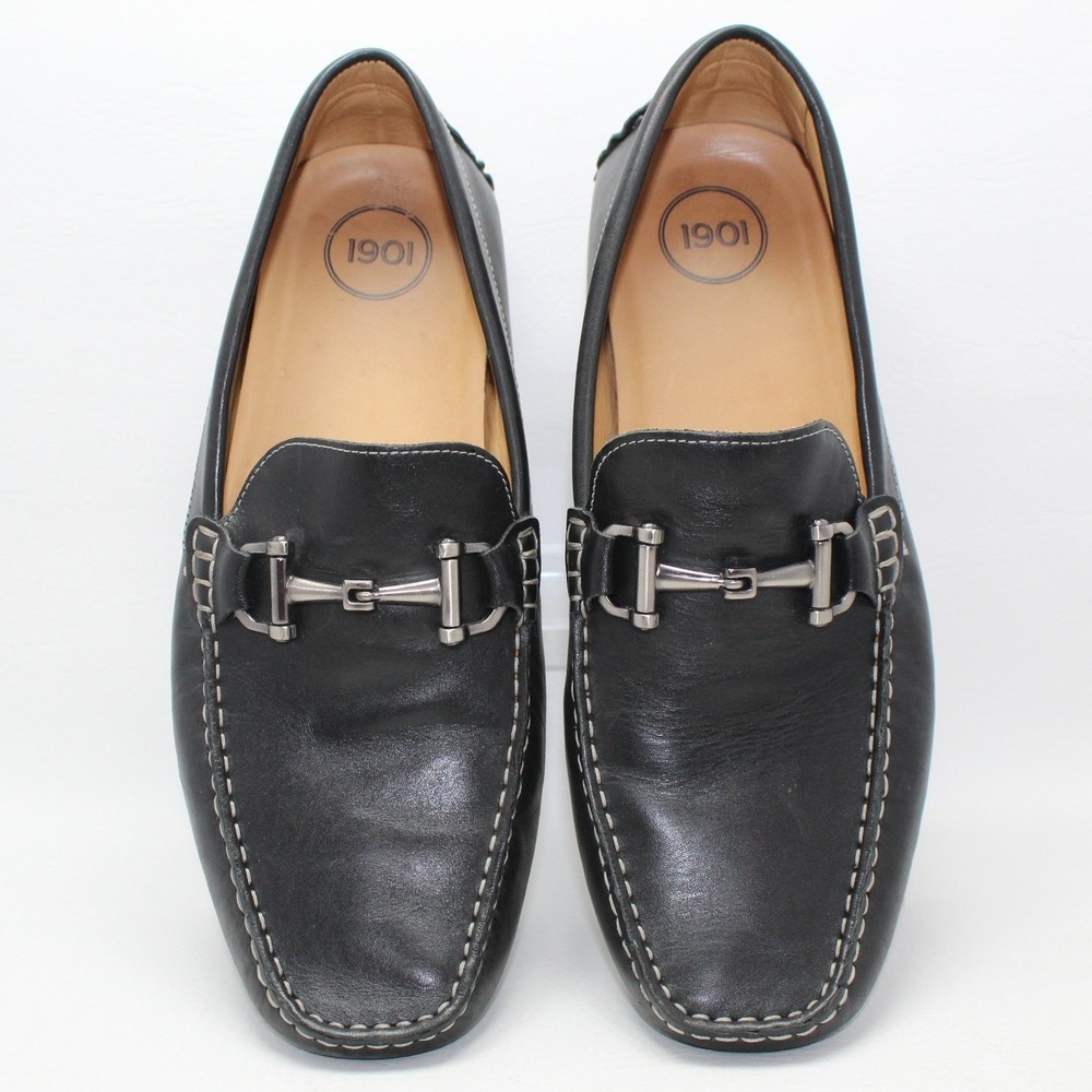 1901 Mens Black Leather Bit Driving Loafers Size 11.5 M M06516 Brazil